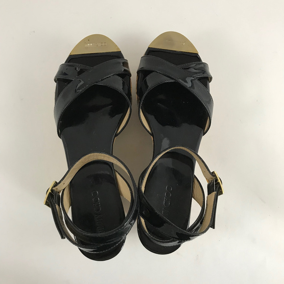Jimmy Choo LIKE NEW Black Patent Leather Platforms - Picture 2 of 7